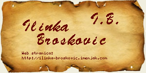 Ilinka Brošković vizit kartica